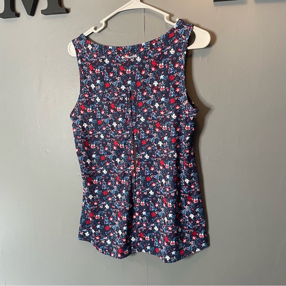 Columbia keyhole back Floral Sleeveless Tank Top - Blue and Red size small - Picture 4 of 12